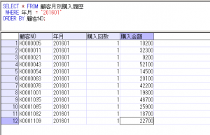 顧客月別購入履歴